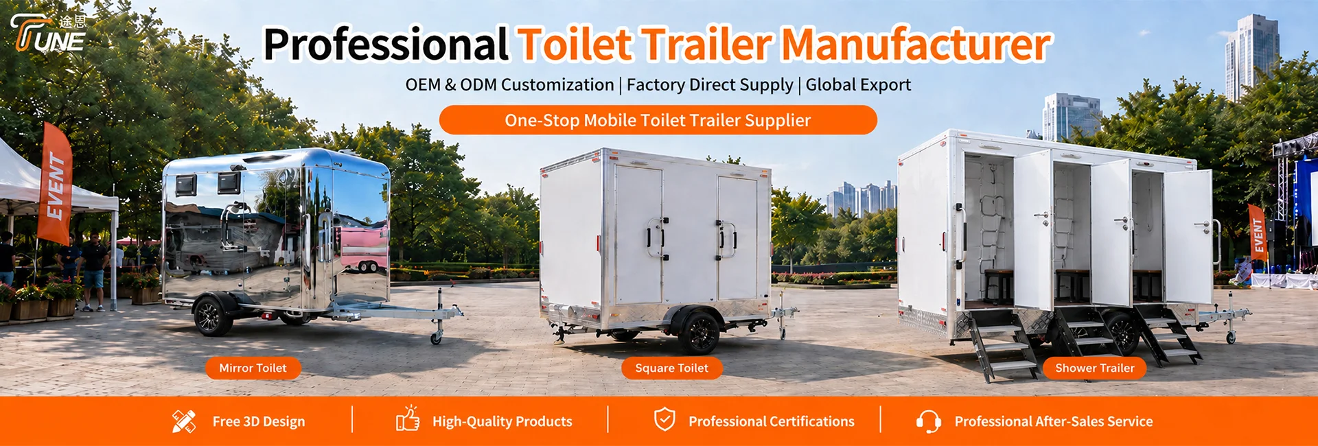 Luksus mobil toilettrailer producent Kina - TUNE